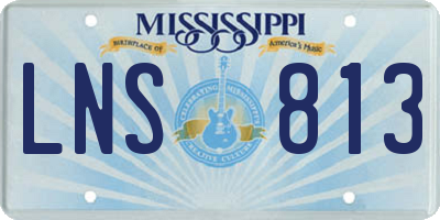 MS license plate LNS813