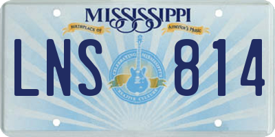 MS license plate LNS814