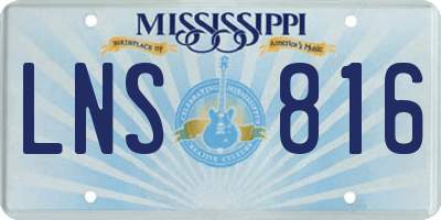 MS license plate LNS816
