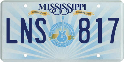 MS license plate LNS817