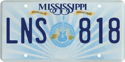MS license plate LNS818