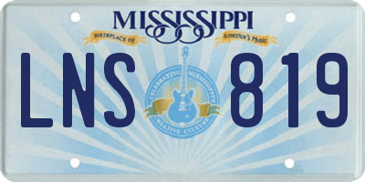 MS license plate LNS819