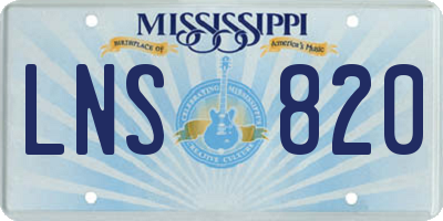 MS license plate LNS820