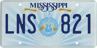 MS license plate LNS821