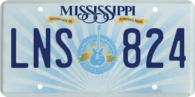 MS license plate LNS824