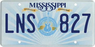 MS license plate LNS827