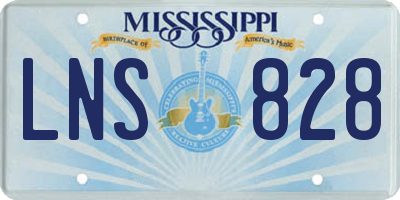 MS license plate LNS828