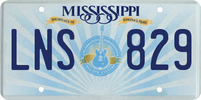 MS license plate LNS829