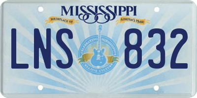 MS license plate LNS832