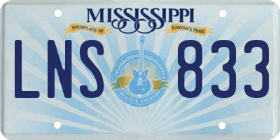 MS license plate LNS833