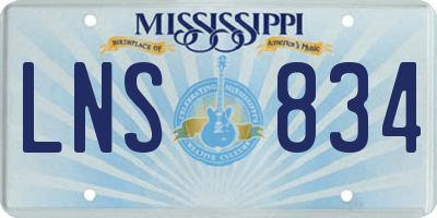 MS license plate LNS834