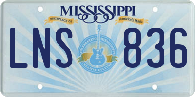 MS license plate LNS836