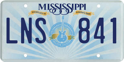 MS license plate LNS841