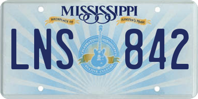 MS license plate LNS842