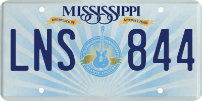 MS license plate LNS844