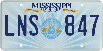 MS license plate LNS847