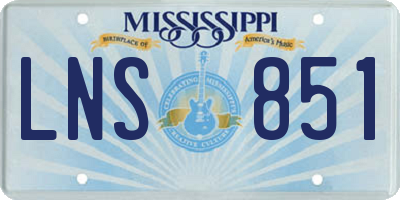 MS license plate LNS851