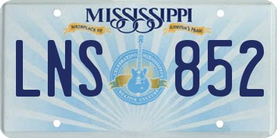 MS license plate LNS852