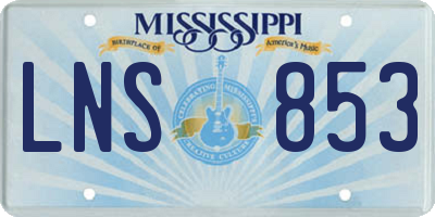 MS license plate LNS853