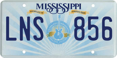 MS license plate LNS856