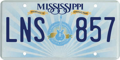 MS license plate LNS857