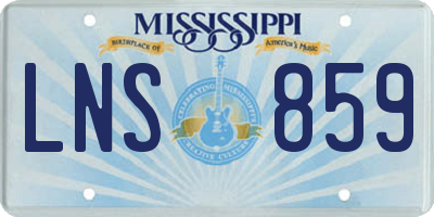 MS license plate LNS859