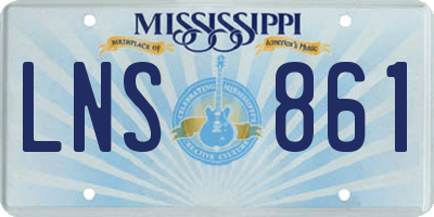 MS license plate LNS861