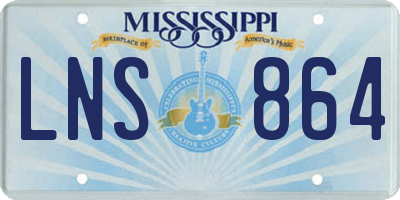 MS license plate LNS864