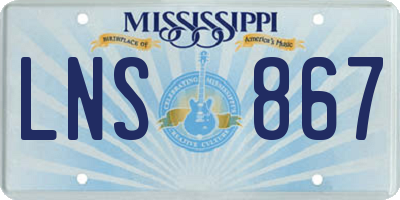 MS license plate LNS867