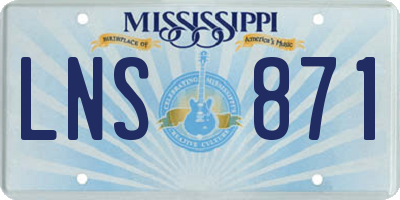 MS license plate LNS871
