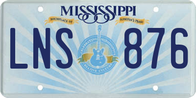 MS license plate LNS876