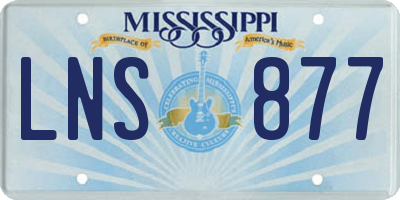 MS license plate LNS877