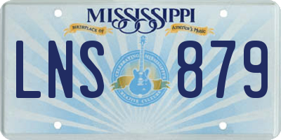 MS license plate LNS879