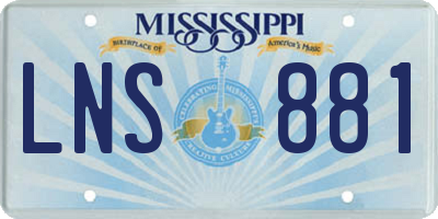 MS license plate LNS881