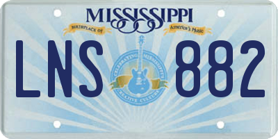 MS license plate LNS882