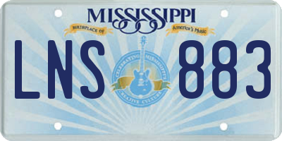 MS license plate LNS883