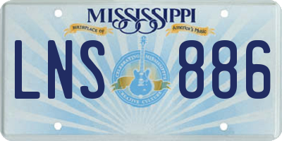 MS license plate LNS886