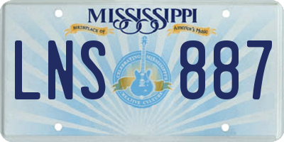 MS license plate LNS887