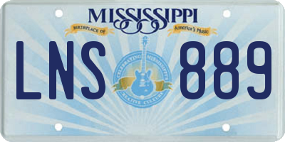 MS license plate LNS889