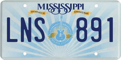 MS license plate LNS891