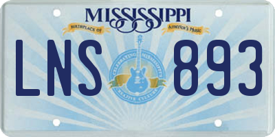 MS license plate LNS893