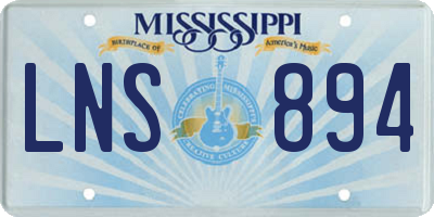 MS license plate LNS894