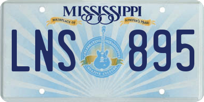 MS license plate LNS895