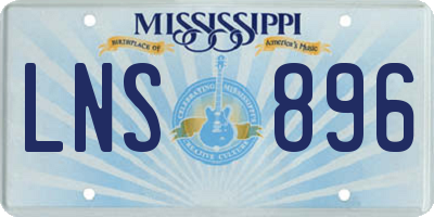 MS license plate LNS896