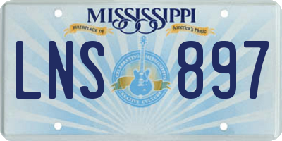 MS license plate LNS897