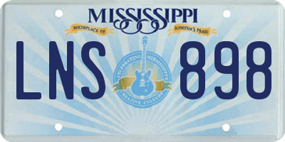 MS license plate LNS898