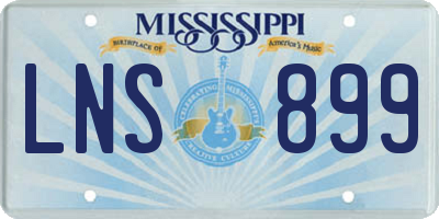 MS license plate LNS899