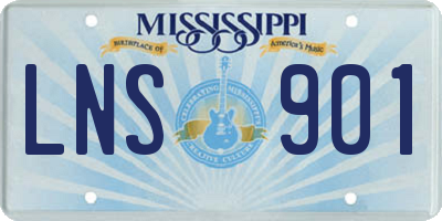 MS license plate LNS901