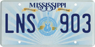MS license plate LNS903