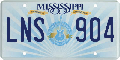 MS license plate LNS904